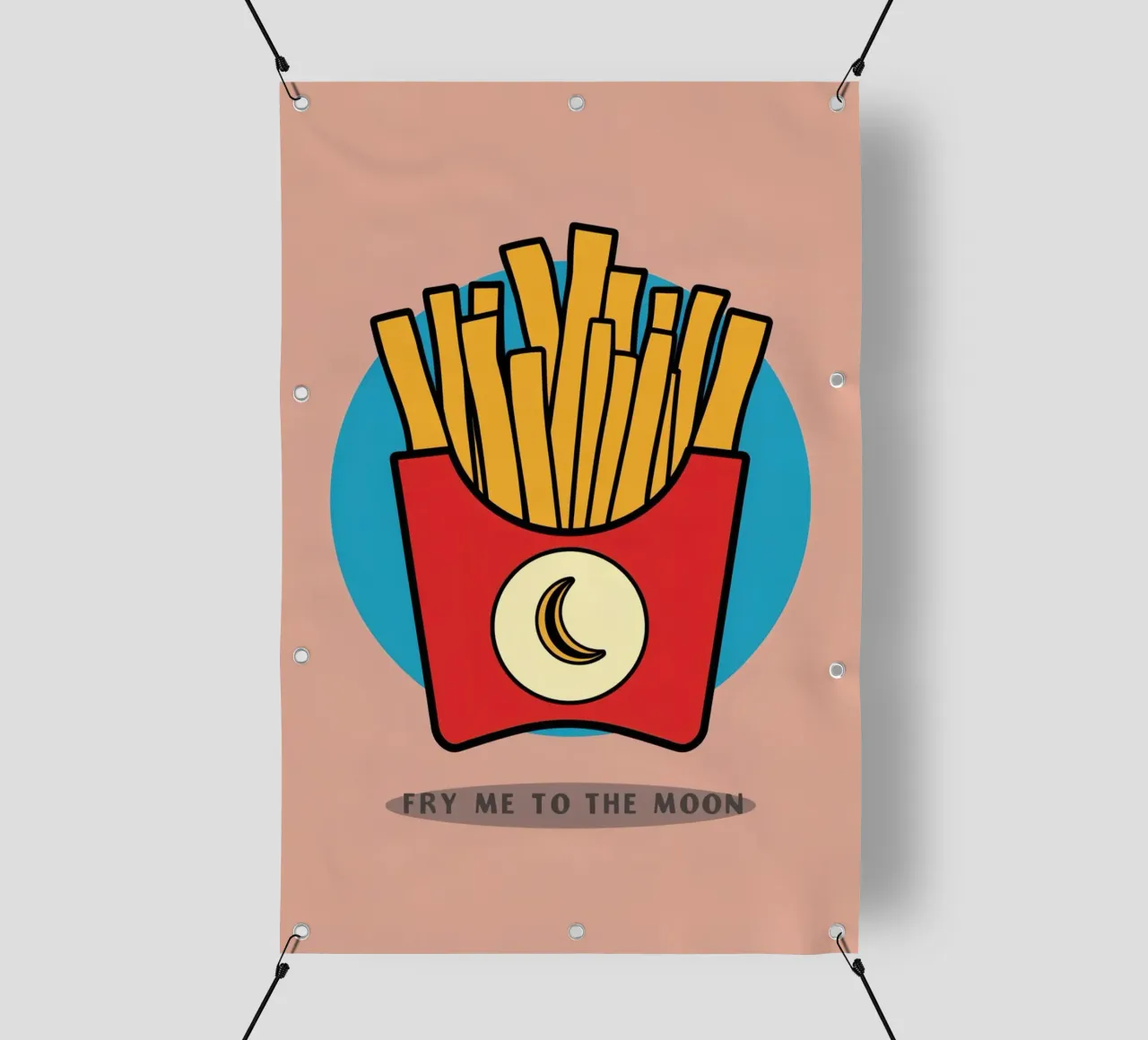 Patate fritte "Fry Me to The Moon" (friggimi fino alla luna) telo in pvc da DesignDoodle