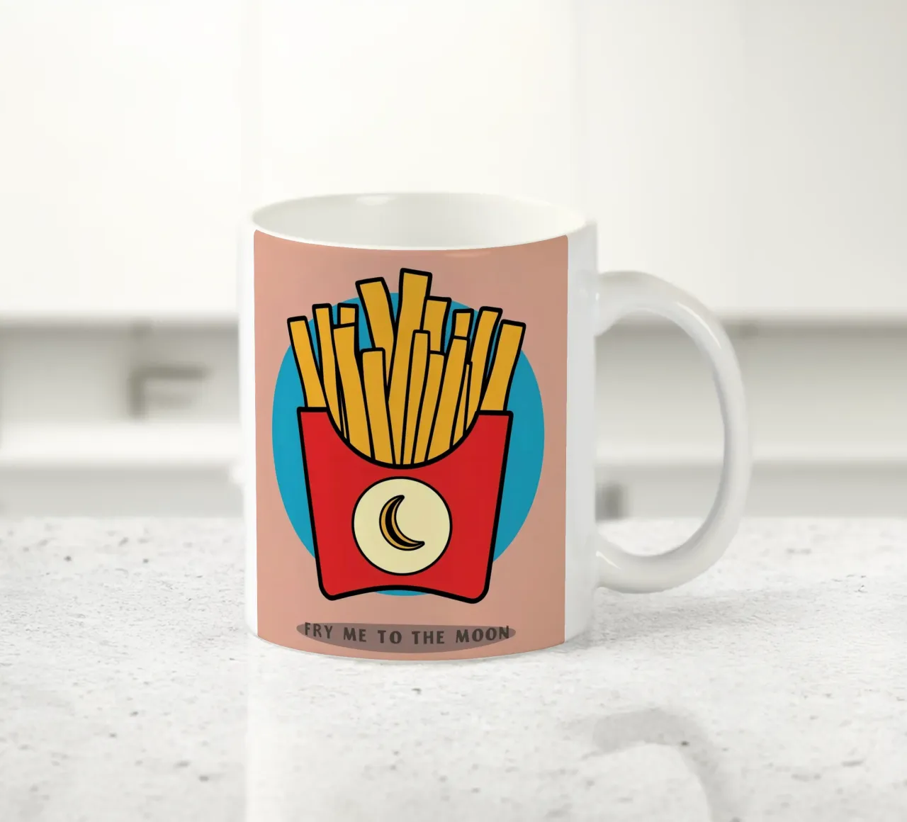 Patate fritte "Fry Me to The Moon" (friggimi fino alla luna) tazza in ceramica da DesignDoodle