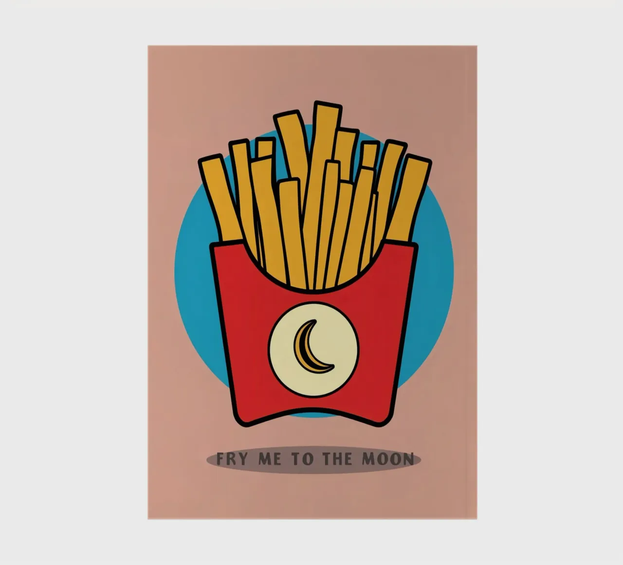 Frites "Fry Me to The Moon" (frites jusqu'à la lune) carnet de notes de DesignDoodle