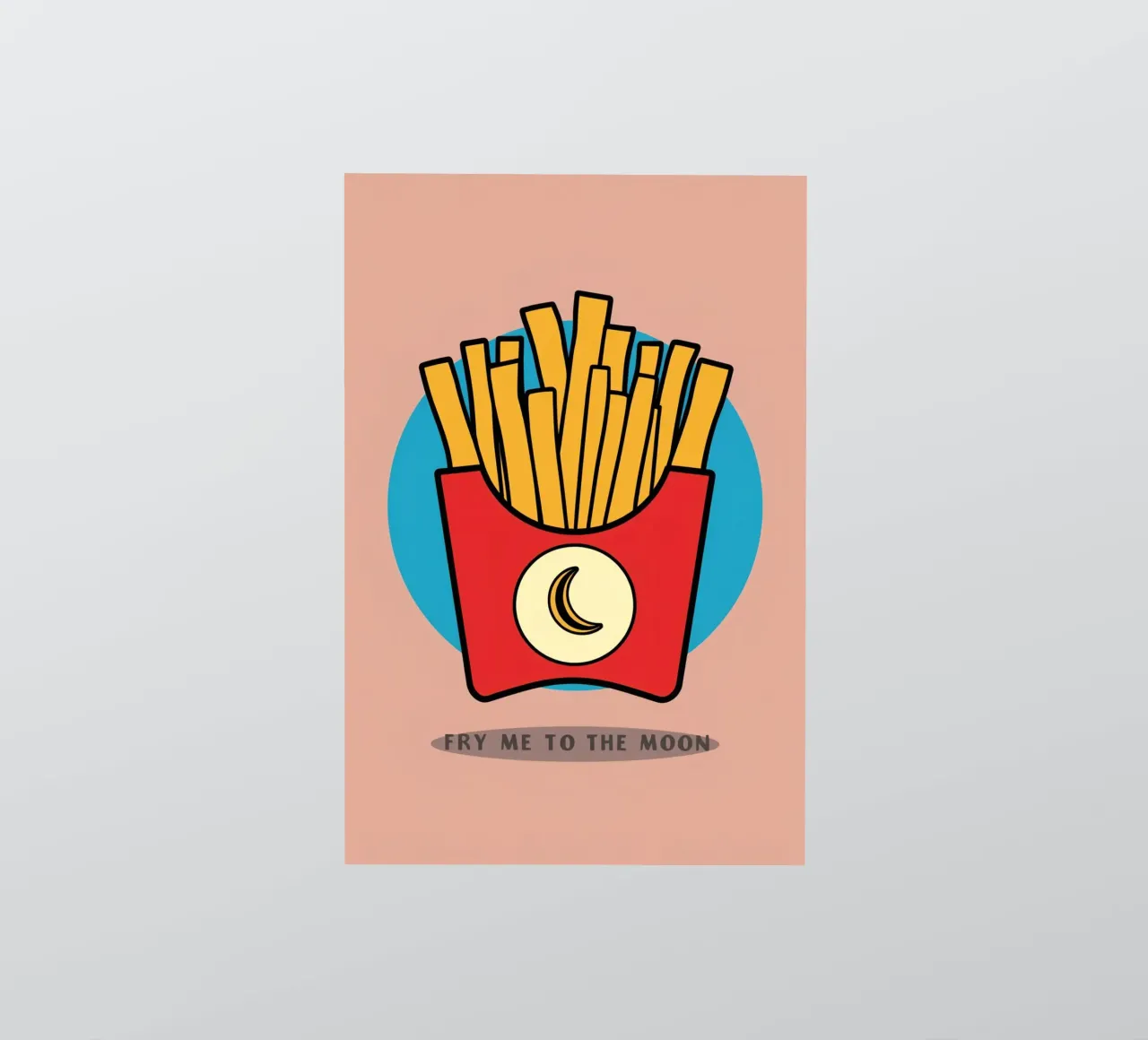 Frites "Fry Me to The Moon" (frites jusqu'à la lune) autocollant de DesignDoodle