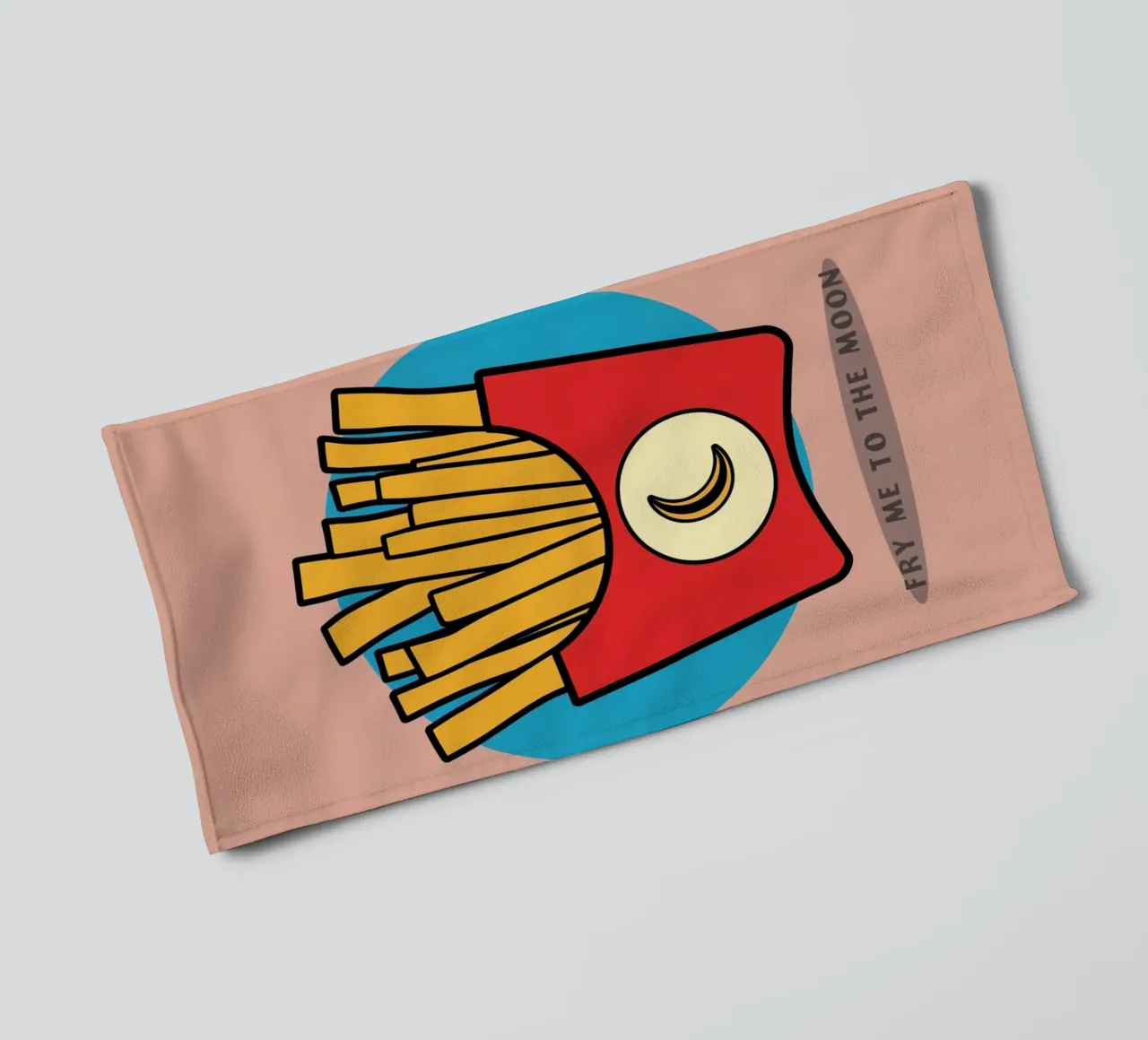 Frites "Fry Me to The Moon" (frites jusqu'à la lune) serviette de bain de DesignDoodle