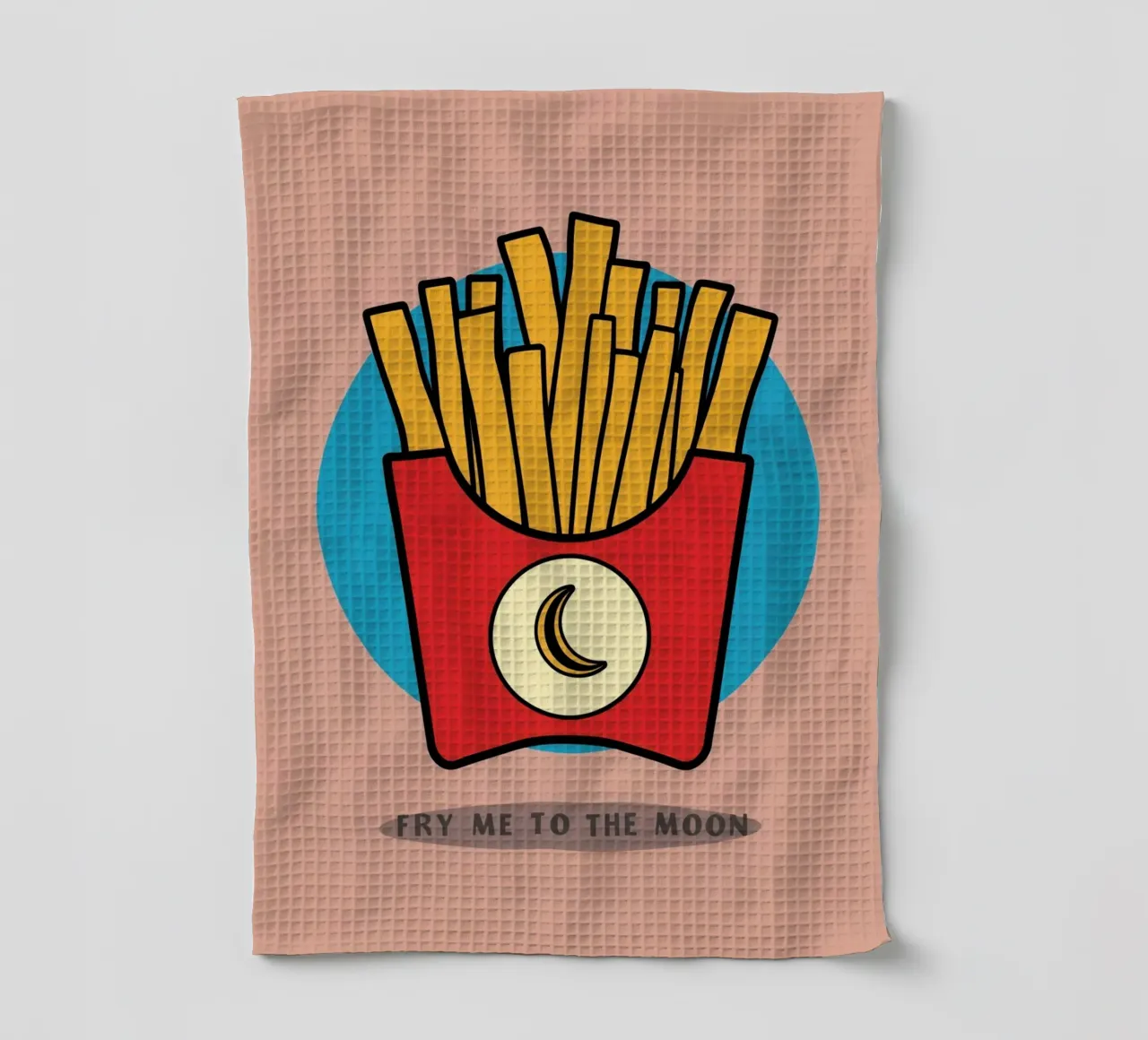 Frites "Fry Me to The Moon" (frites jusqu'à la lune) torchon de DesignDoodle
