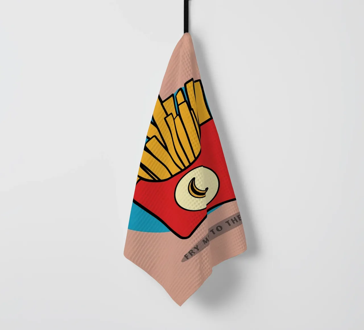 Frites "Fry Me to The Moon" (frites jusqu'à la lune) torchon de DesignDoodle