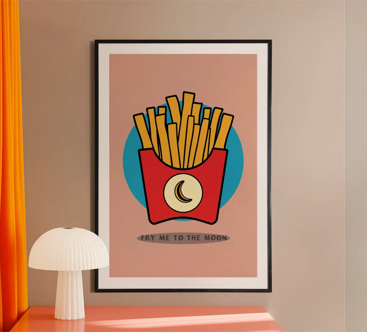 Patate fritte "Fry Me to The Moon" (friggimi fino alla luna) carta hahnemühle da DesignDoodle