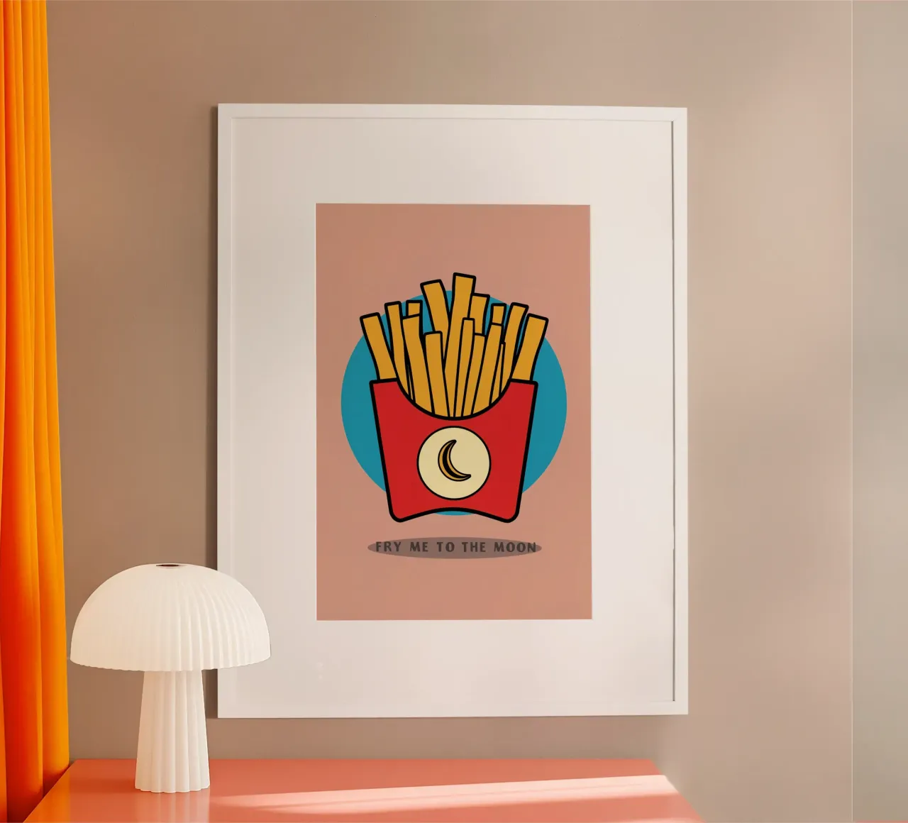 Patate fritte "Fry Me to The Moon" (friggimi fino alla luna) carta hahnemühle da DesignDoodle
