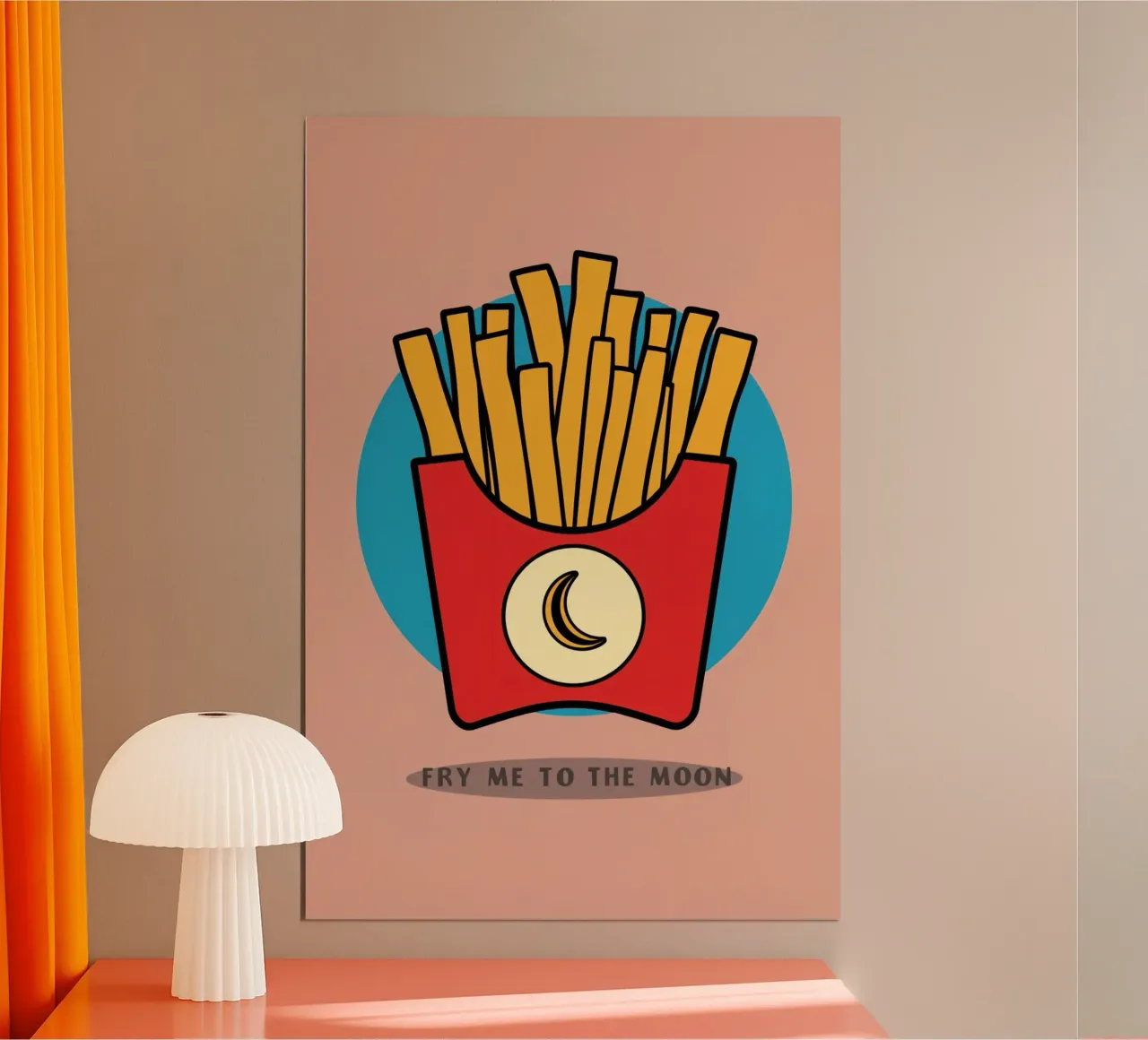 Patate fritte "Fry Me to The Moon" (friggimi fino alla luna) carta hahnemühle da DesignDoodle