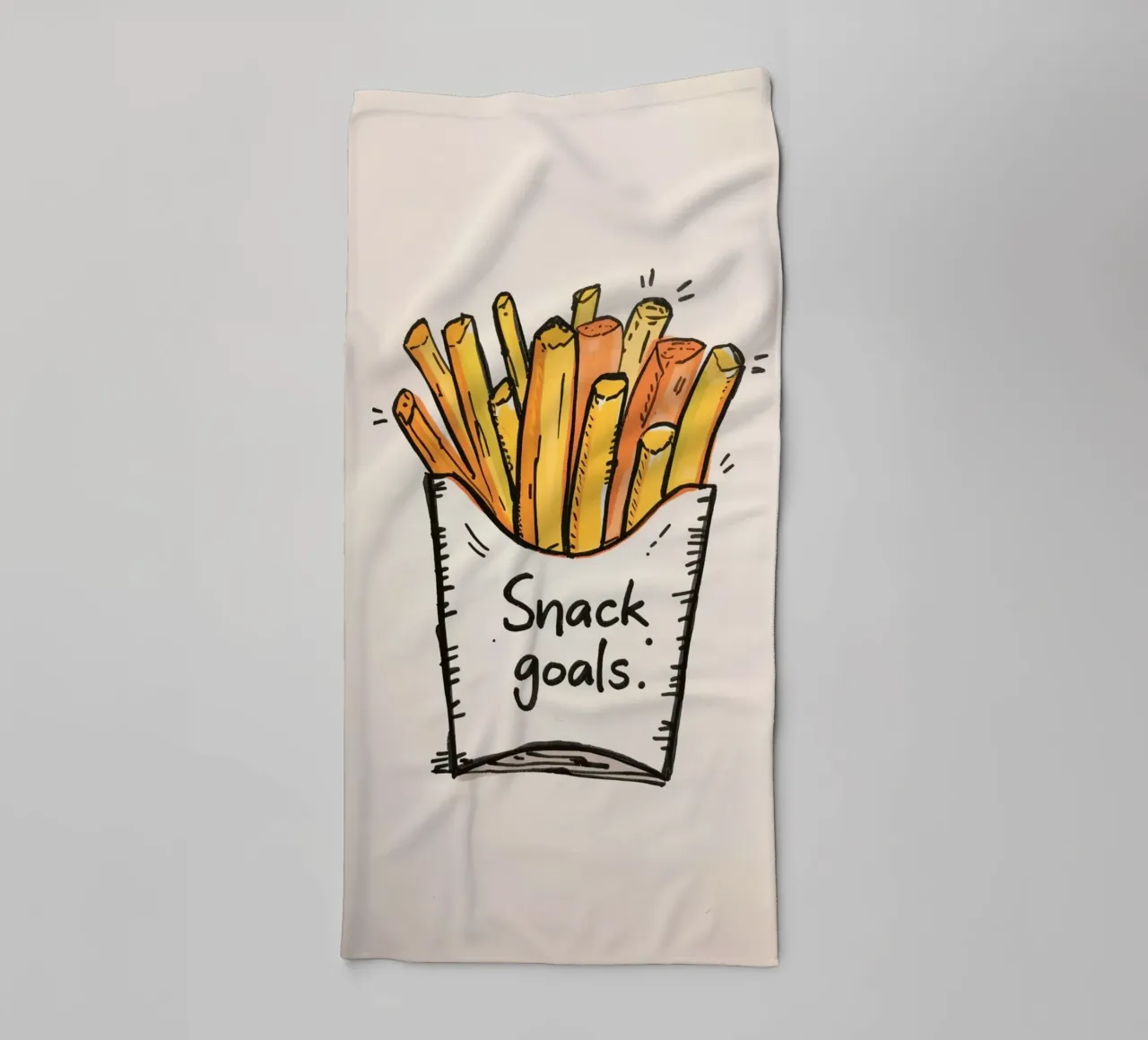 Frites " Buts de la collation" serviette de bain de DesignDoodle