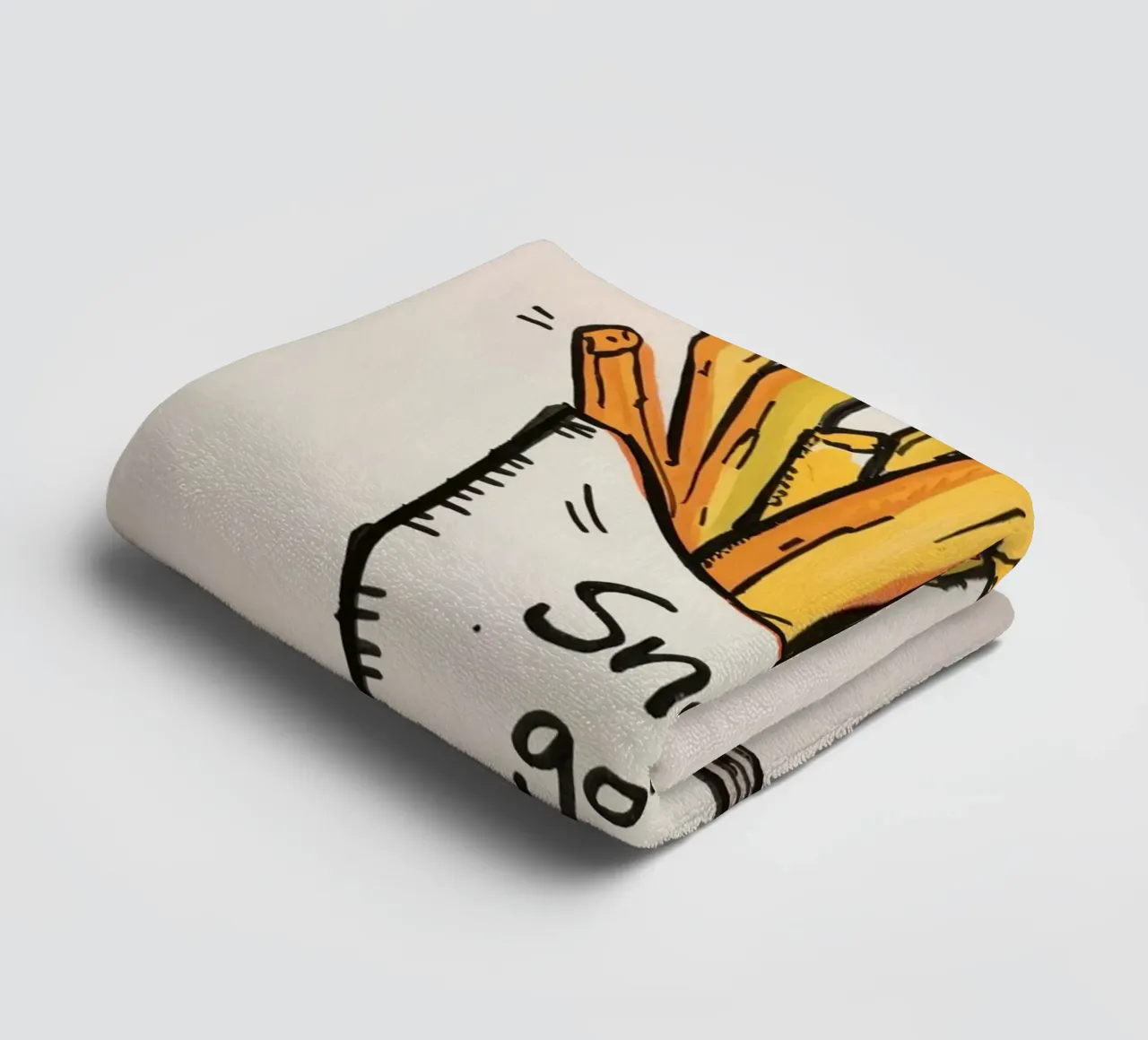 Frites " Buts de la collation" serviette de bain de DesignDoodle