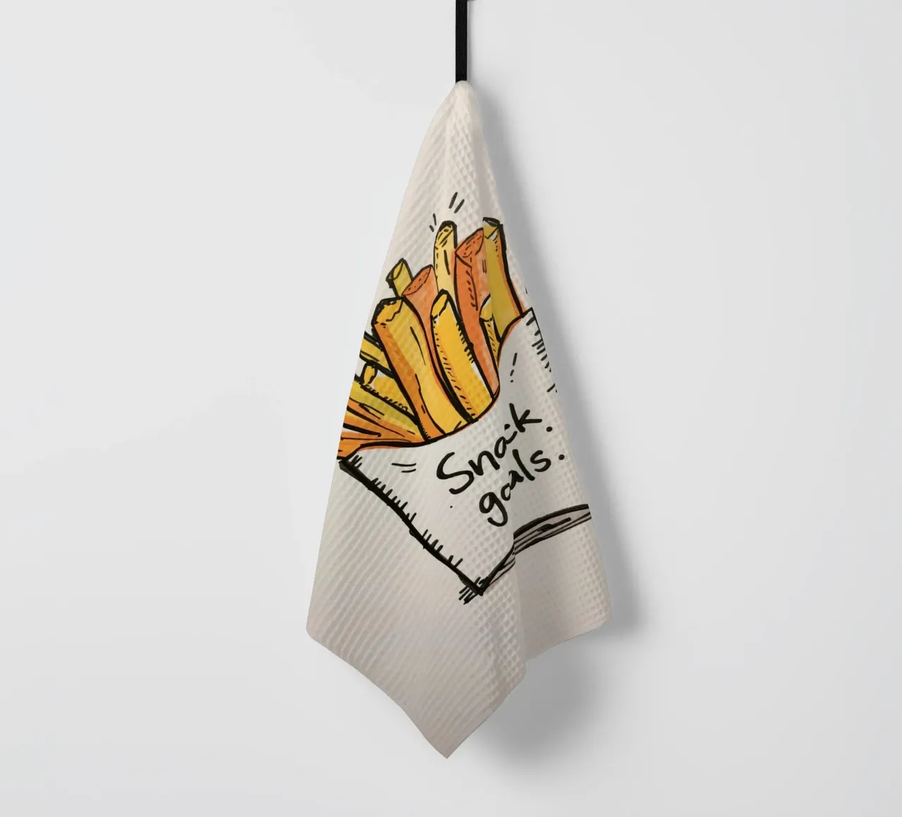 Frites " Buts de la collation" torchon de DesignDoodle