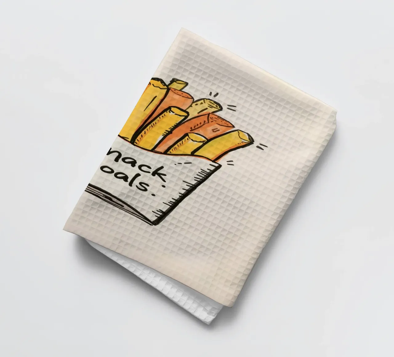 Frites " Buts de la collation" torchon de DesignDoodle