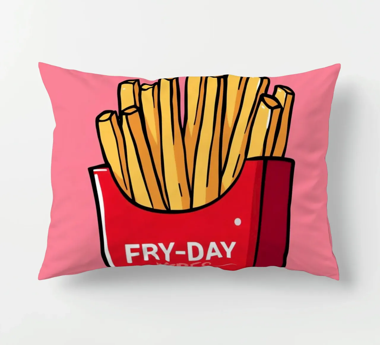 Patatine fritte "FRY-DAY VIBES" su sfondo rosa cuscino da DesignDoodle
