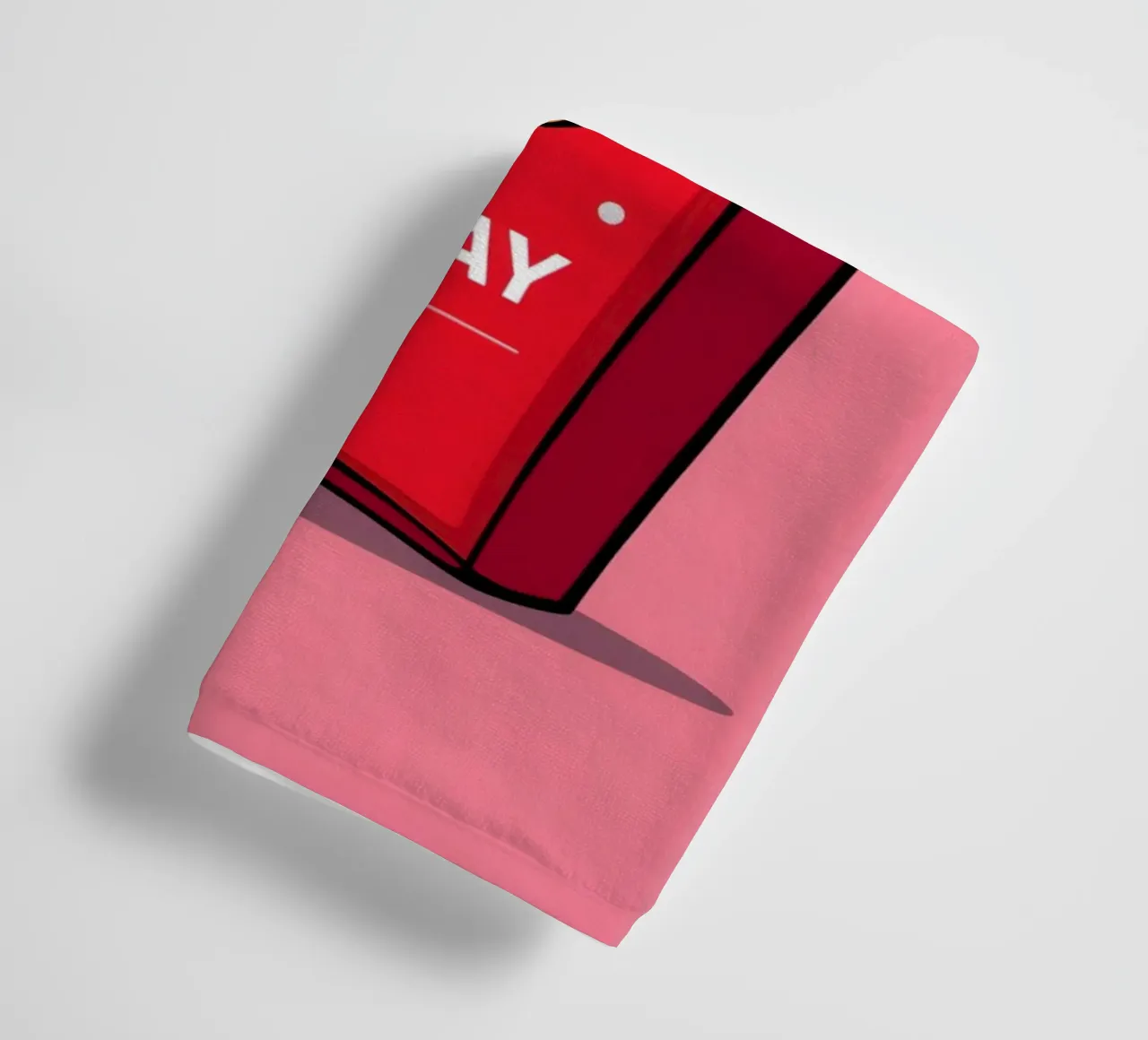 Pommes Frites "FRY-DAY VIBES" auf rosa Hintergrund Handtuch von DesignDoodle