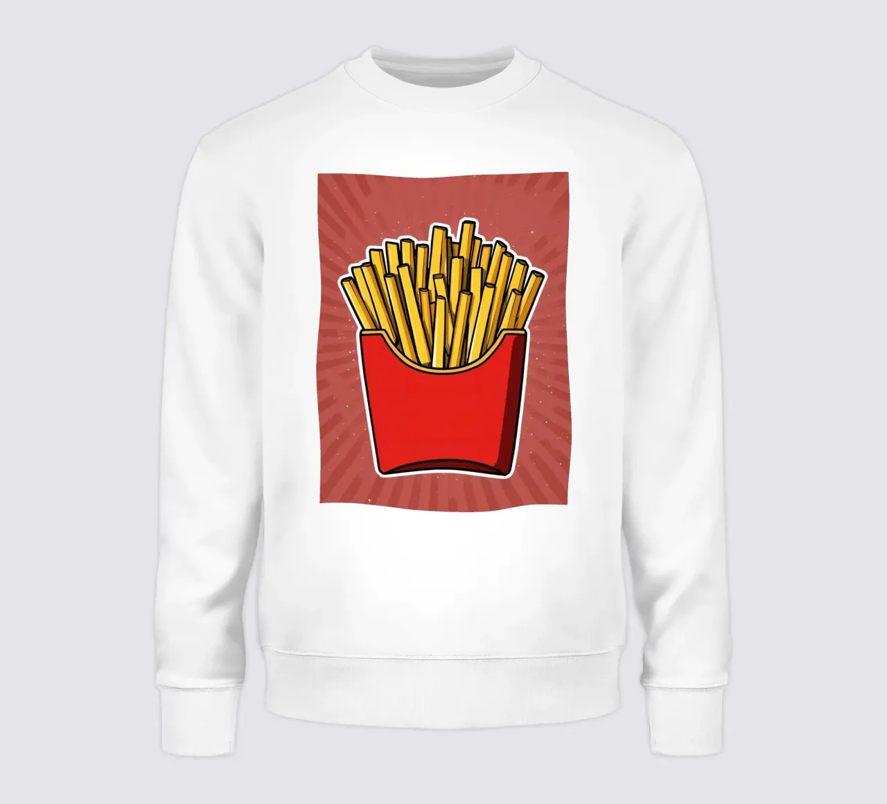 Pop-Art French Fries in Red Carton felpa da DesignDoodle