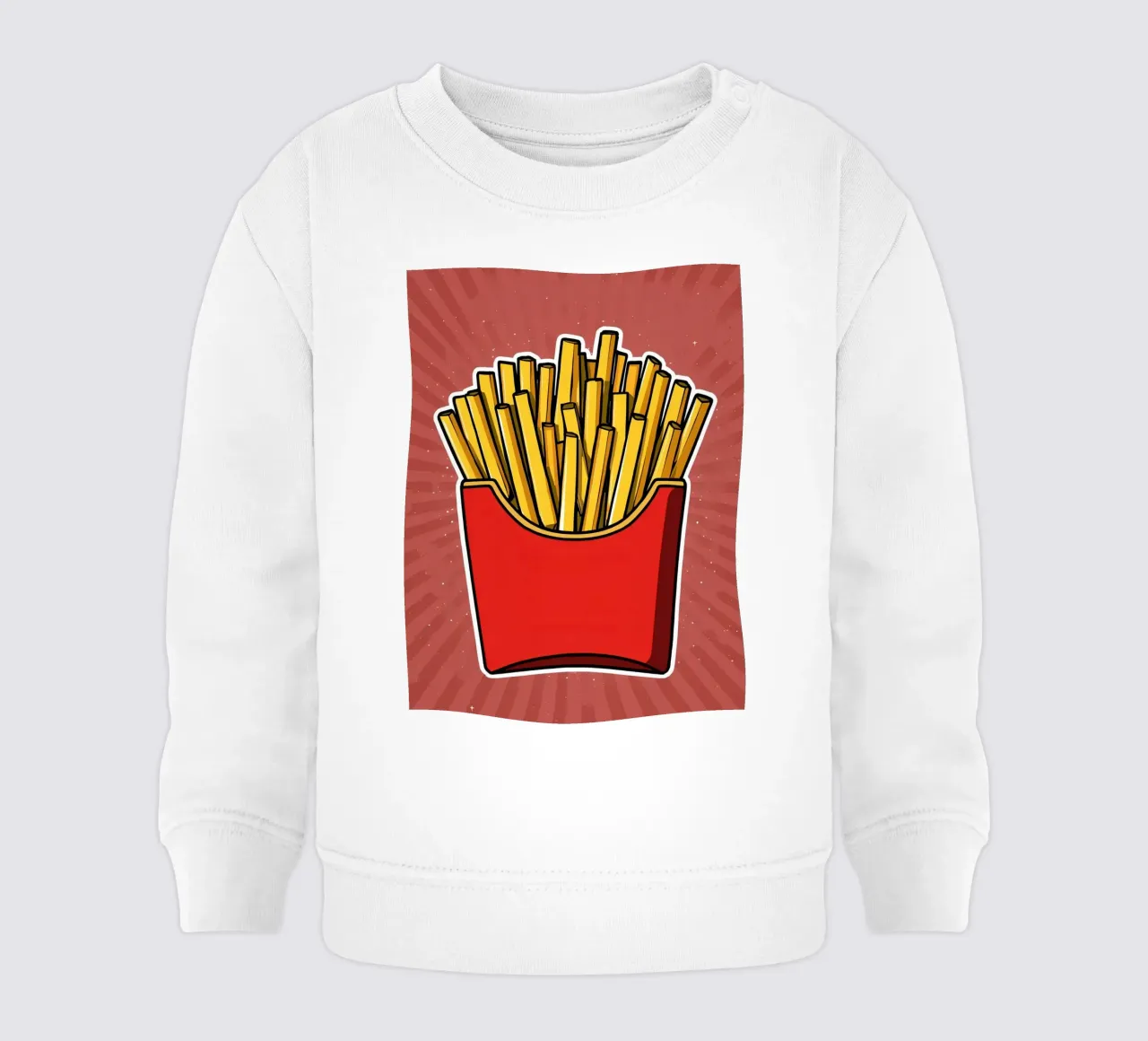 Pop-Art French Fries in Red Carton felpa neonato da DesignDoodle