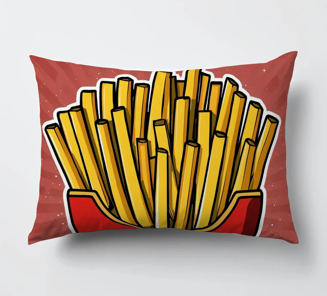 Pop-Art French Fries in Red Carton cuscino da DesignDoodle