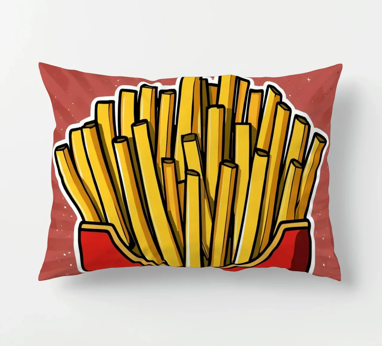 Pop-Art French Fries in Red Carton cuscino da DesignDoodle