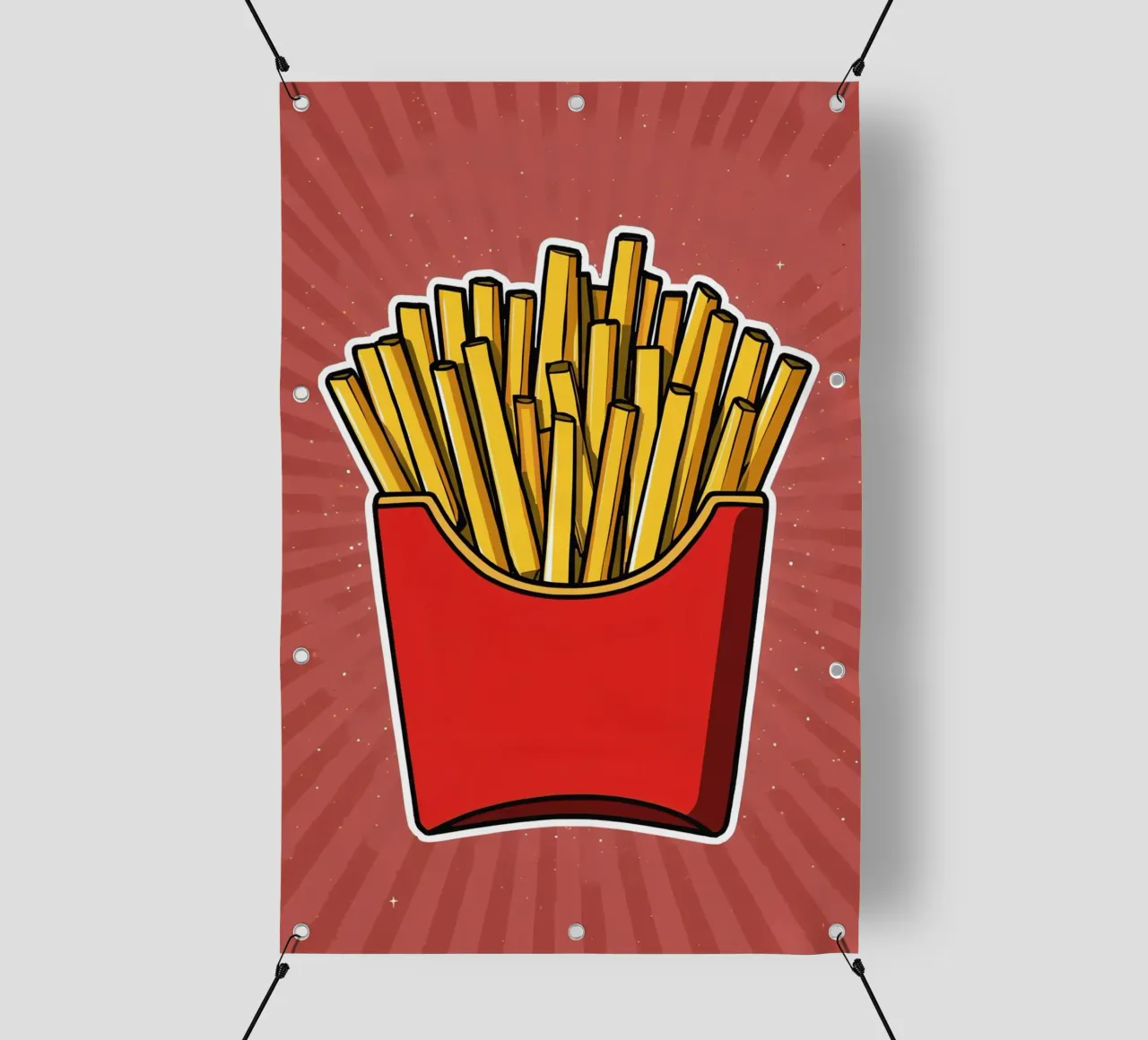 Pop-Art French Fries in Red Carton telo in pvc da DesignDoodle
