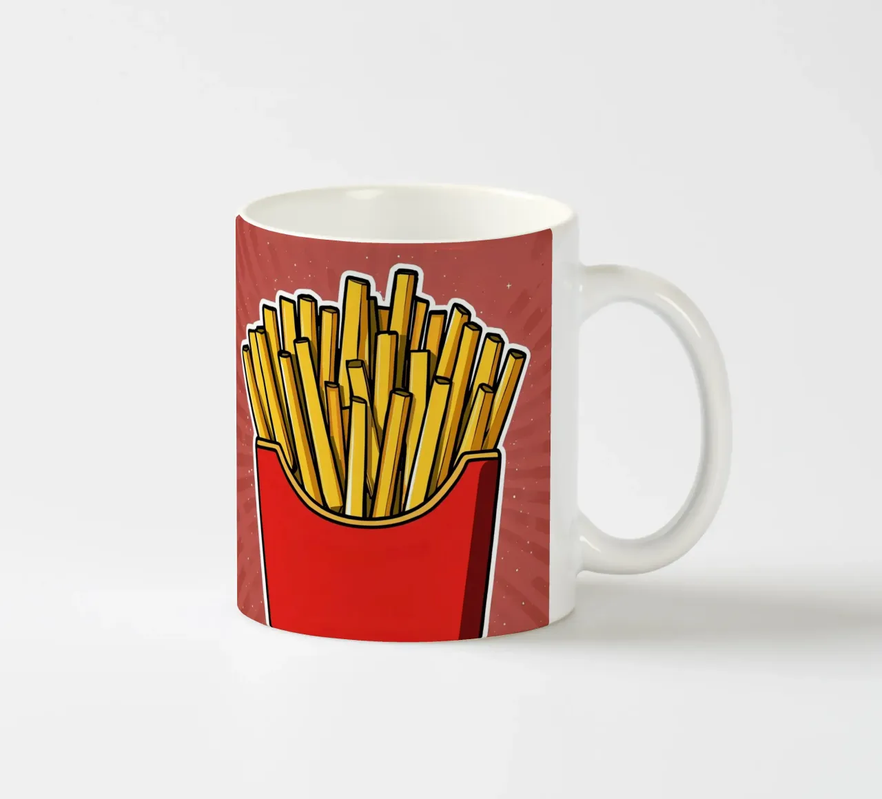 Pop-Art French Fries in Red Carton tazza in ceramica da DesignDoodle
