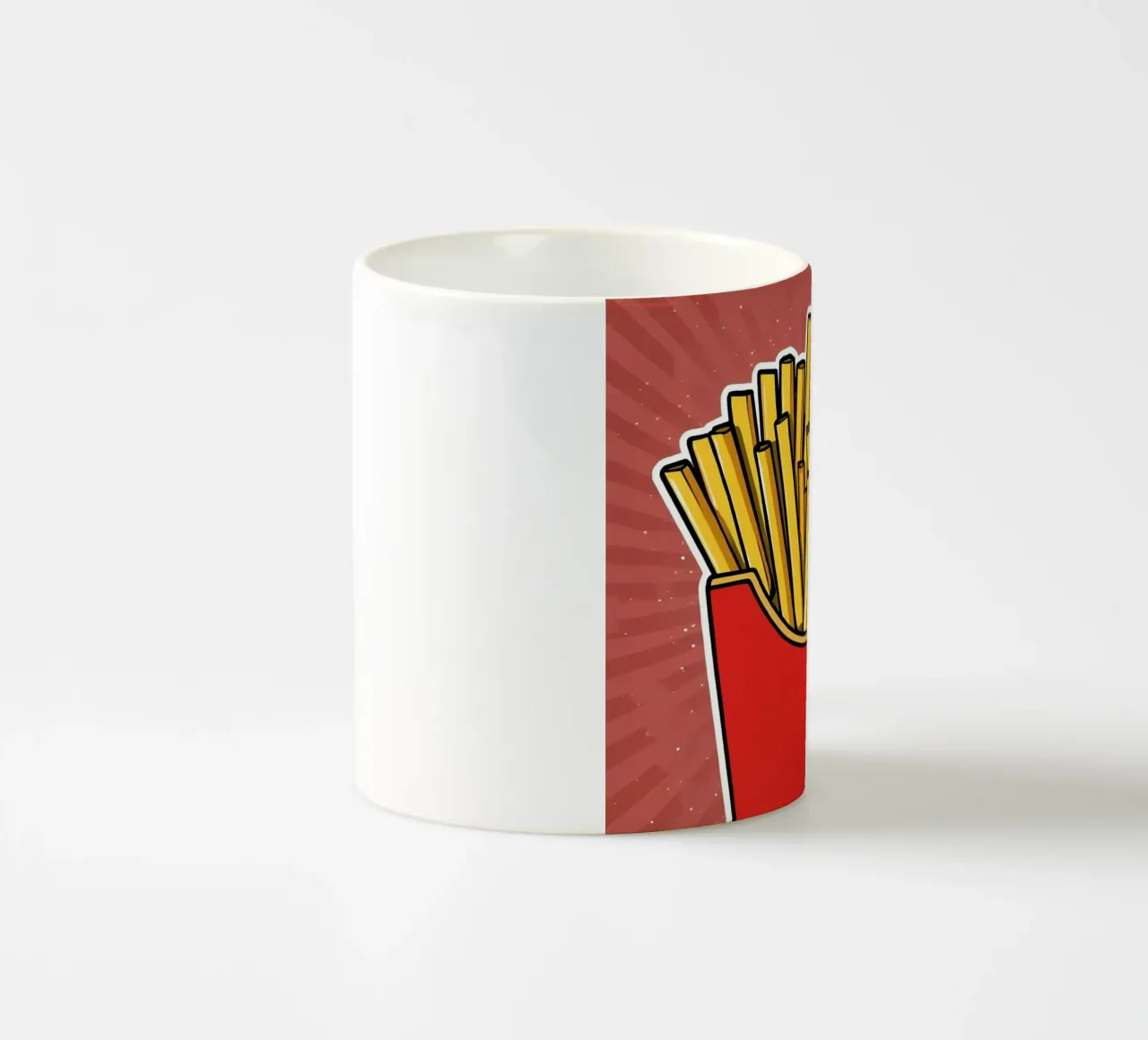 Pop-Art French Fries in Red Carton tazza in ceramica da DesignDoodle