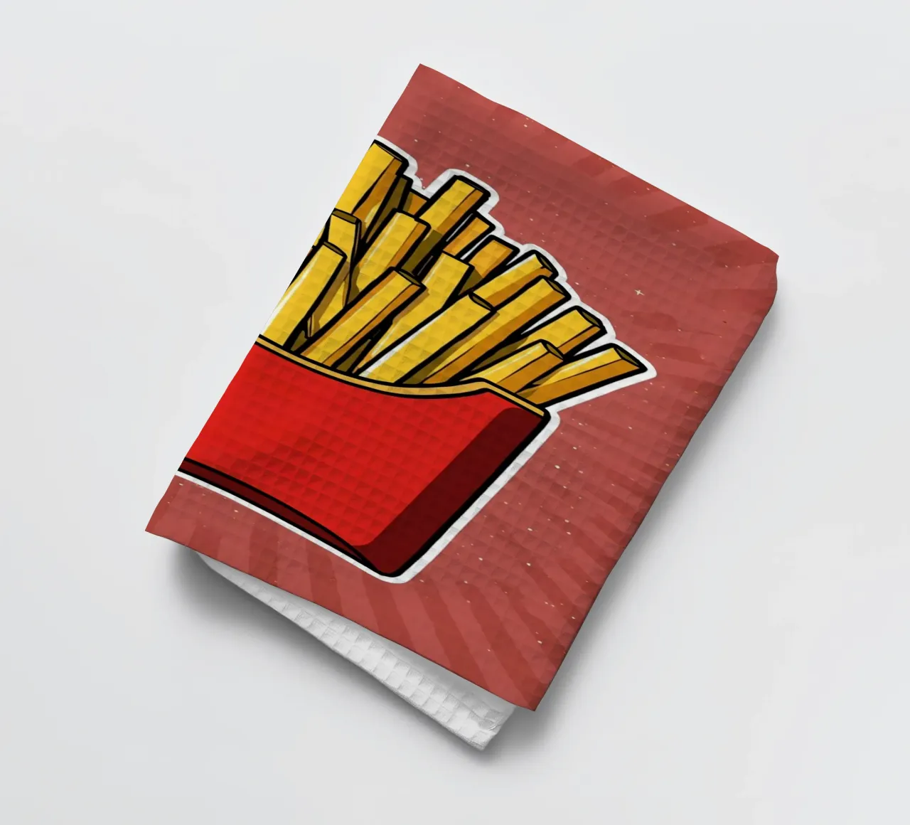 Pop-Art French Fries in Red Carton canovaccio da cucina da DesignDoodle