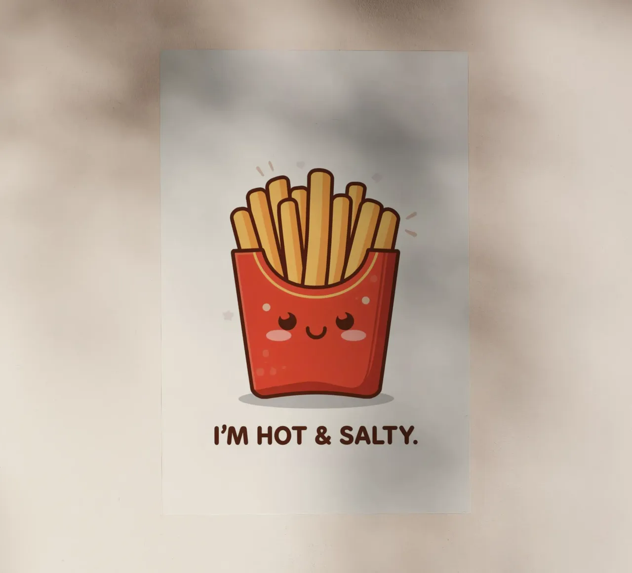 Patatine fritte con faccia felice " Io sono caldo e salato " pellicola backlit da DesignDoodle