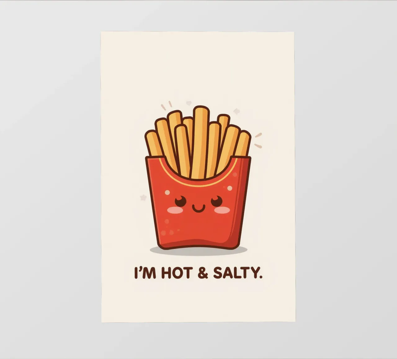Patatine fritte con faccia felice " Io sono caldo e salato " pellicola backlit da DesignDoodle