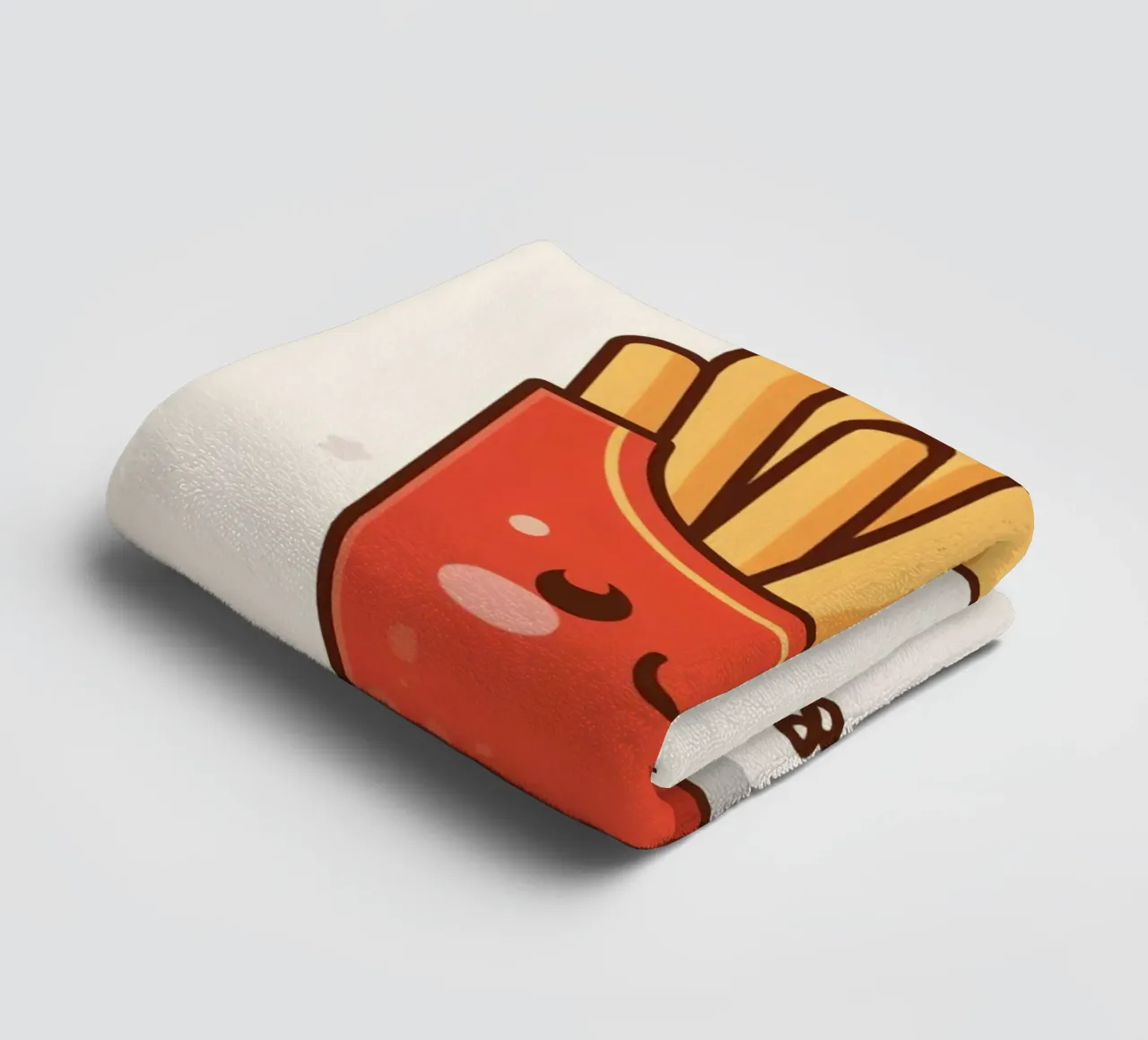 Patatine fritte con faccia felice " Io sono caldo e salato " asciugamano da bagno da DesignDoodle