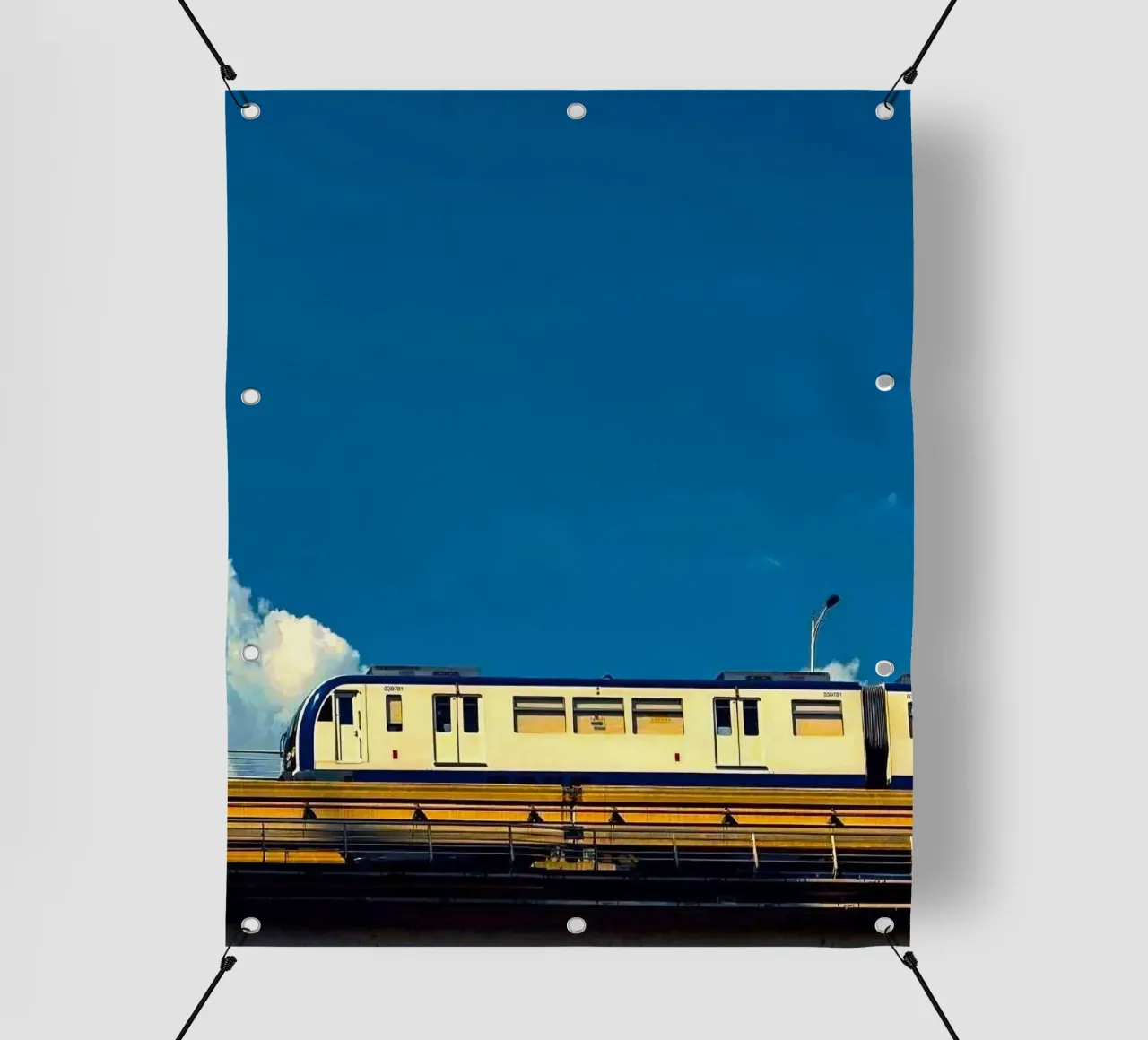train in sunset telo in pvc da juli