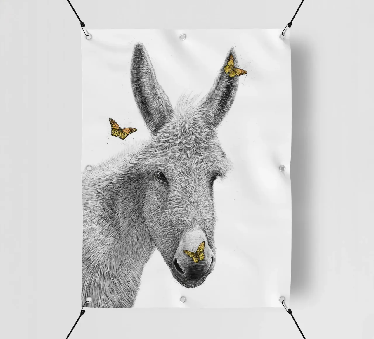 Asino con farfalla telo in pvc da Leonard