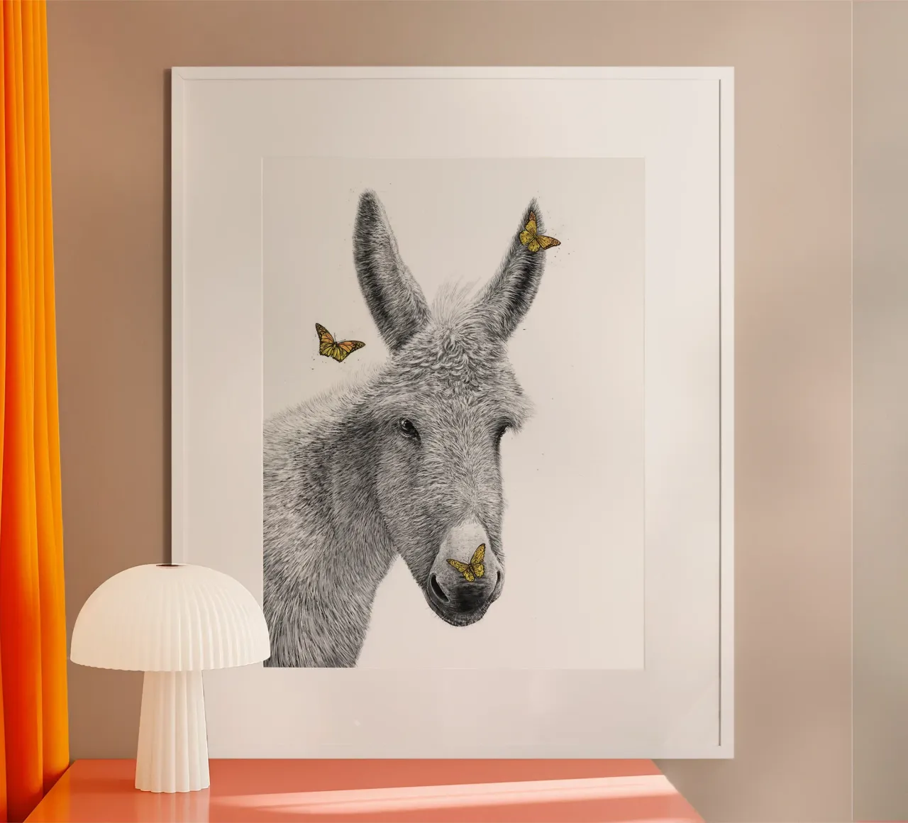 Asino con farfalla carta hahnemühle da Leonard