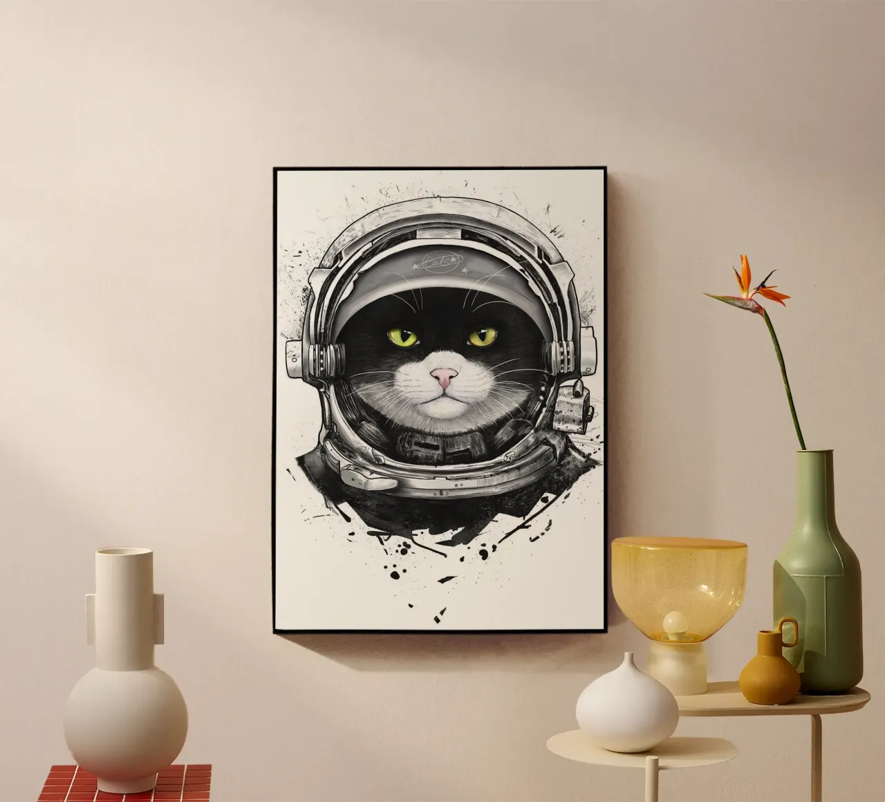 Gatto cosmico plexiglass da Leonard