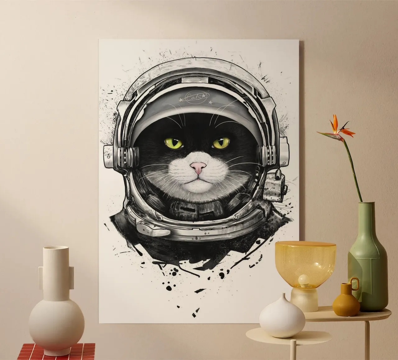Gatto cosmico plexiglass da Leonard