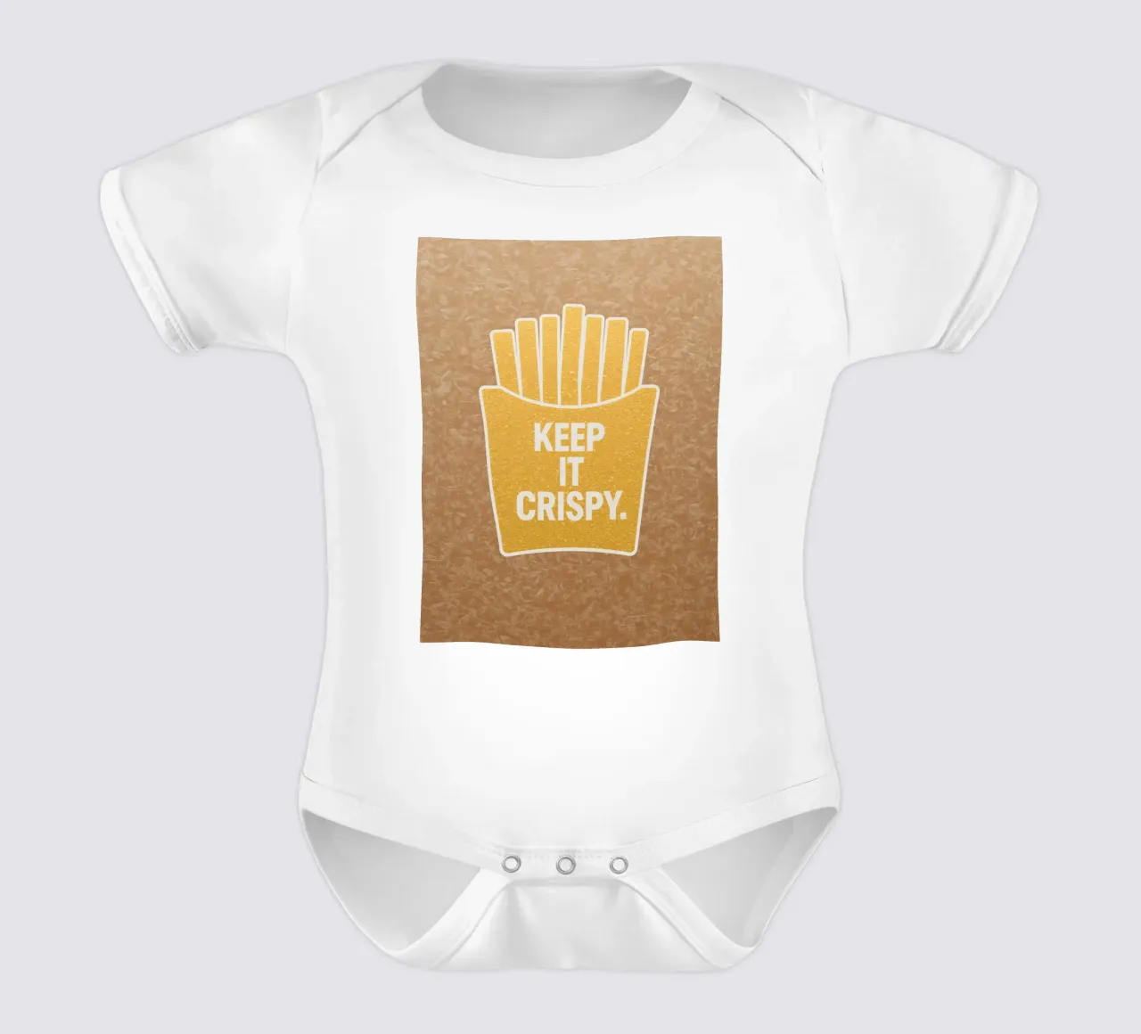 Patatine fritte dorate con "KEEP IT CRISPY body neonato maniche corte da DesignDoodle