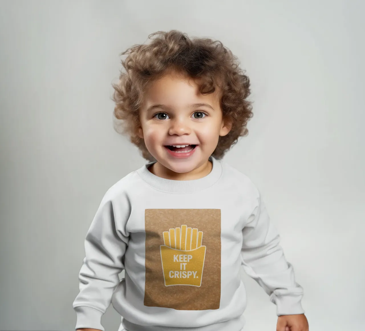 Patatine fritte dorate con "KEEP IT CRISPY felpa neonato da DesignDoodle