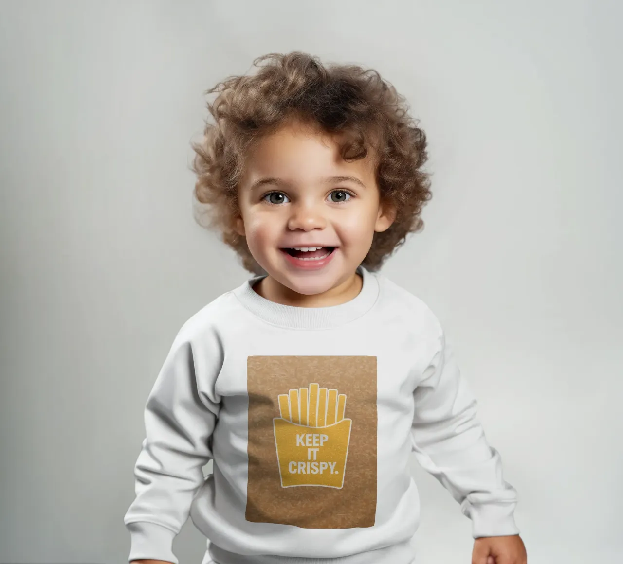 Patatine fritte dorate con "KEEP IT CRISPY felpa neonato da DesignDoodle