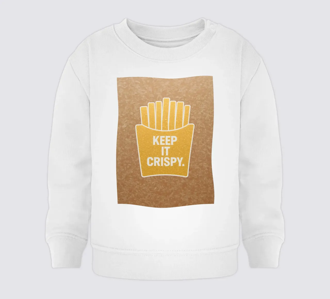 Patatine fritte dorate con "KEEP IT CRISPY felpa neonato da DesignDoodle