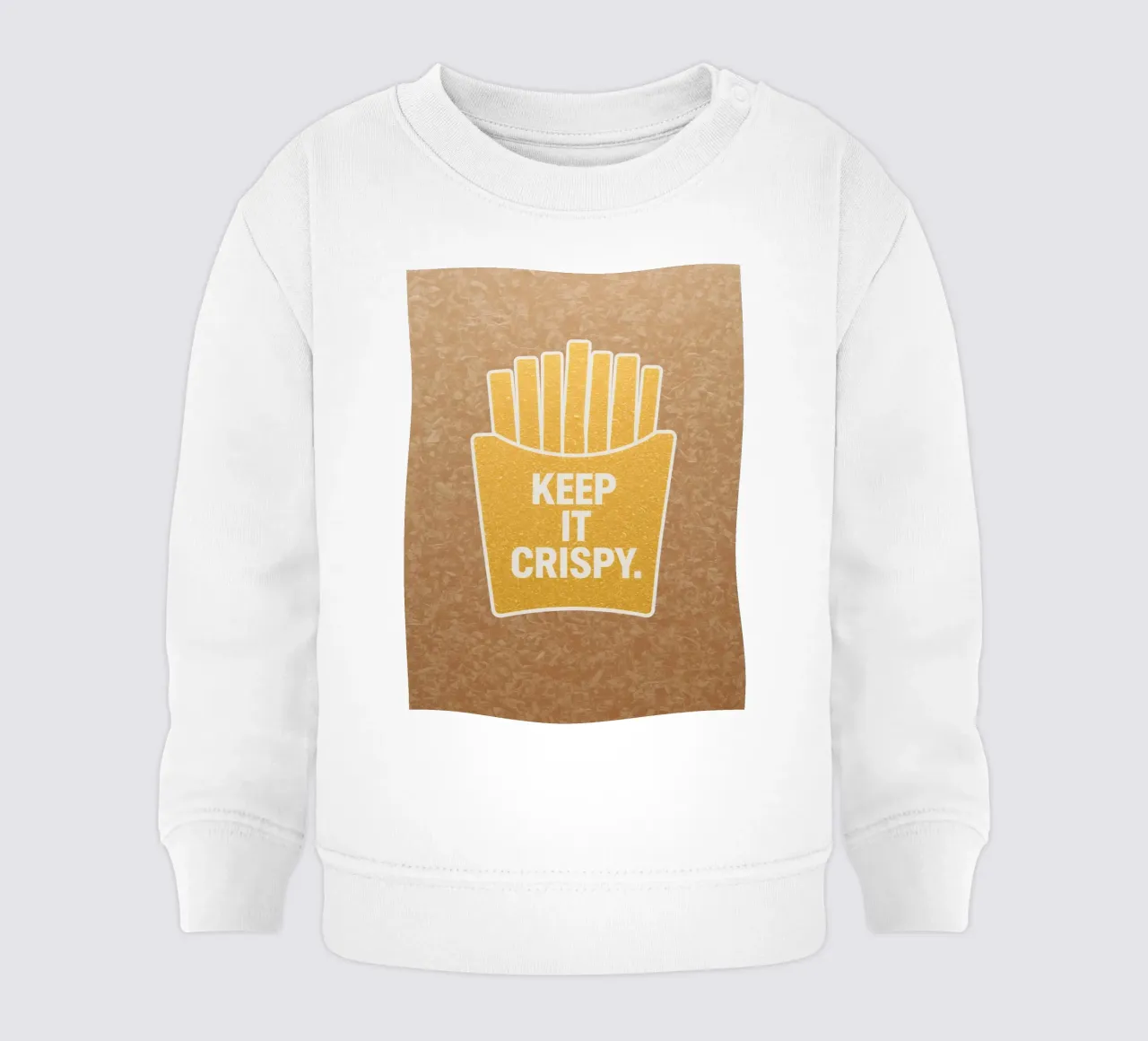 Patatine fritte dorate con "KEEP IT CRISPY felpa neonato da DesignDoodle