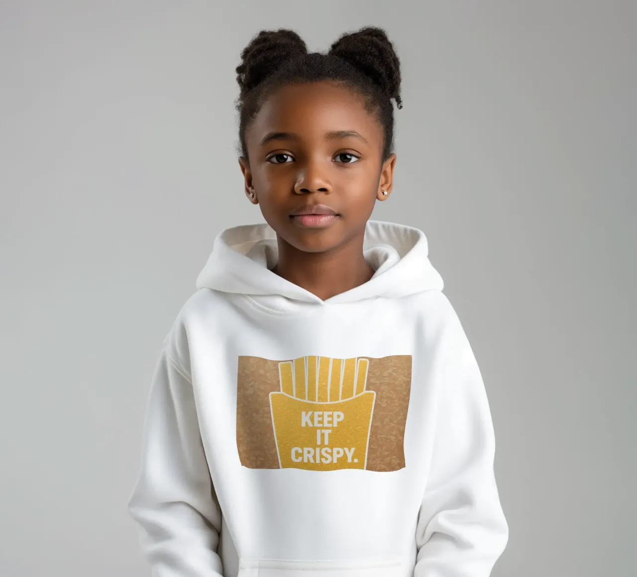Patatine fritte dorate con "KEEP IT CRISPY felpa bambino con cappuccio da DesignDoodle
