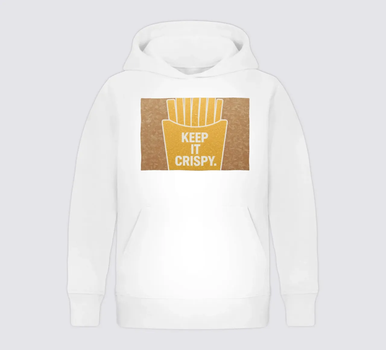 Patatine fritte dorate con "KEEP IT CRISPY felpa bambino con cappuccio da DesignDoodle
