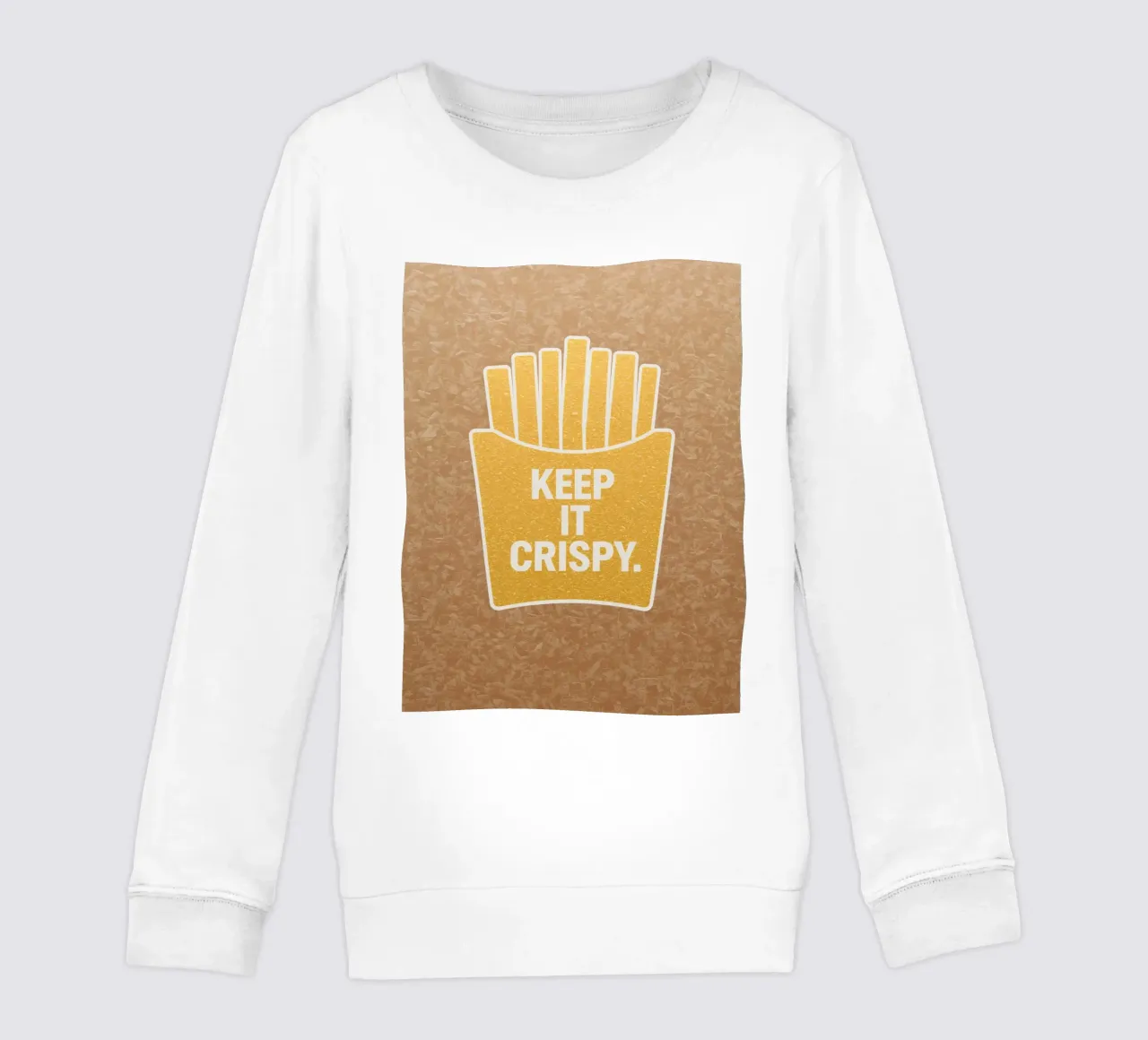 Patatine fritte dorate con "KEEP IT CRISPY felpa bambino da DesignDoodle
