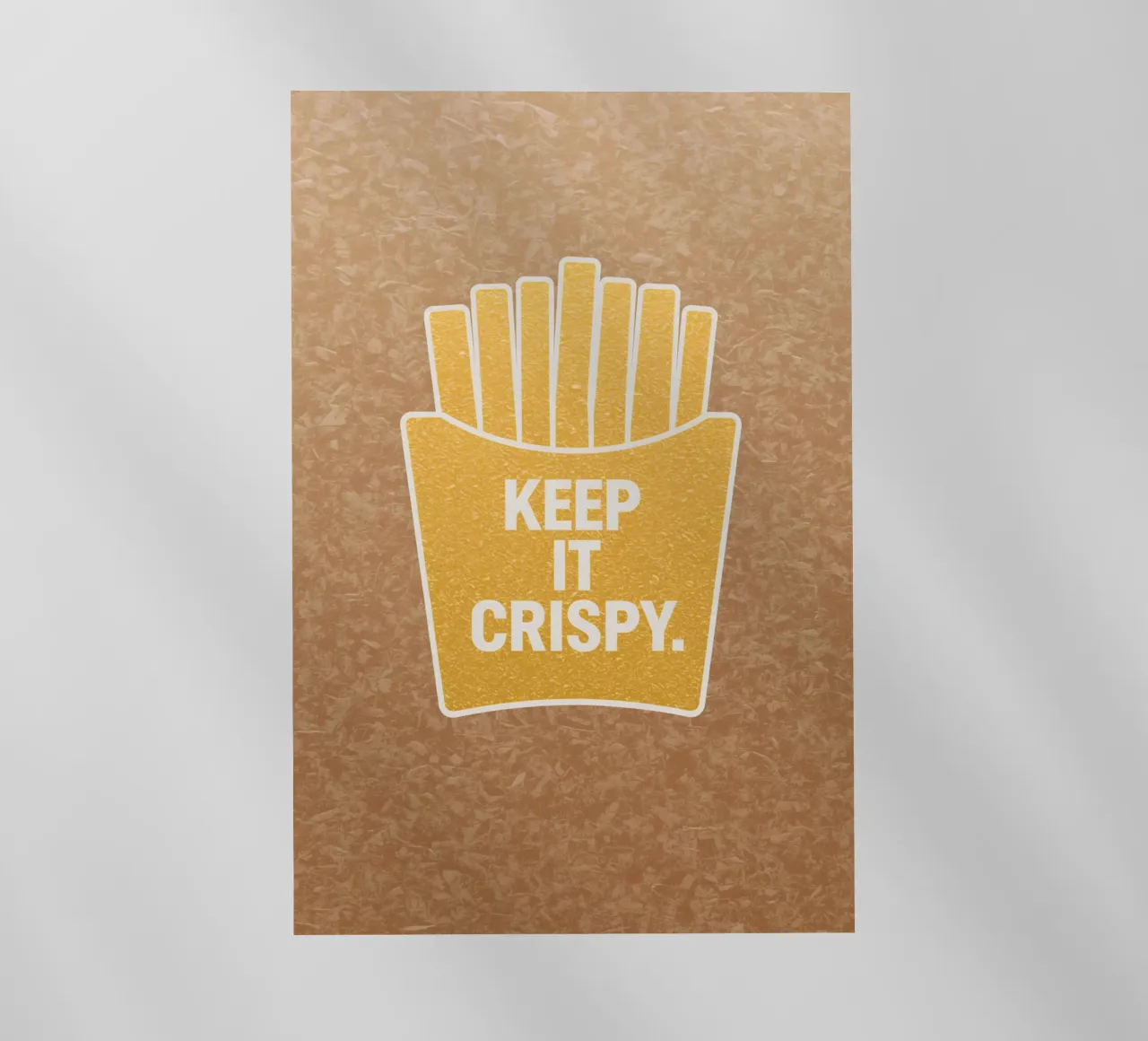 Patatine fritte dorate con "KEEP IT CRISPY pellicola backlit da DesignDoodle