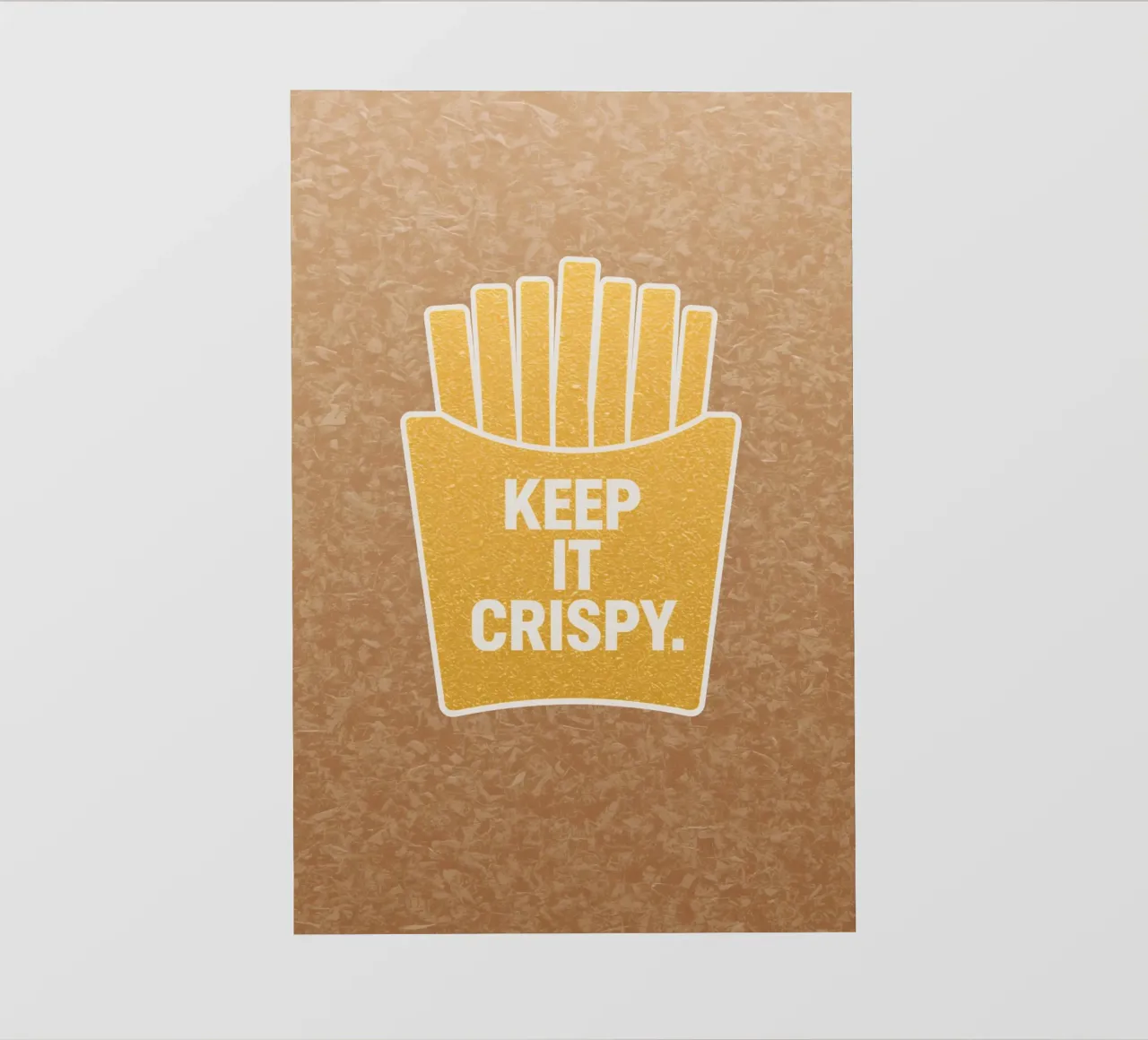 Patatine fritte dorate con "KEEP IT CRISPY pellicola backlit da DesignDoodle