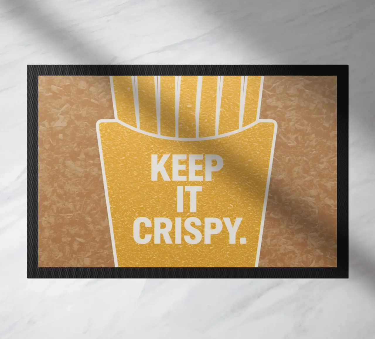 Patatine fritte dorate con "KEEP IT CRISPY zerbino da DesignDoodle