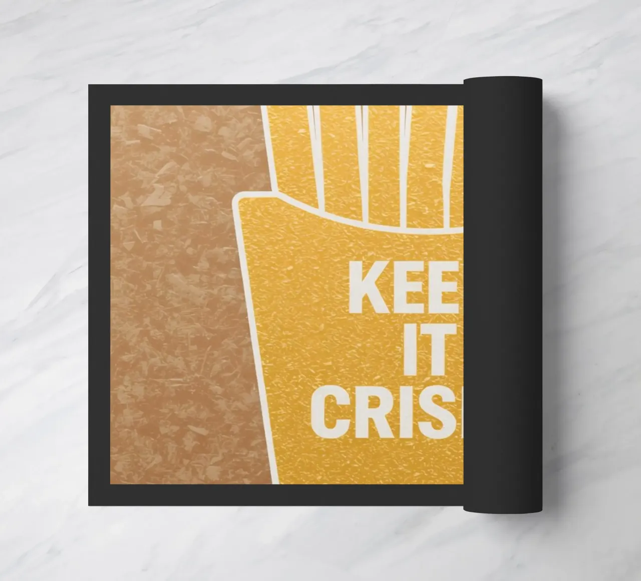 Patatine fritte dorate con "KEEP IT CRISPY zerbino da DesignDoodle