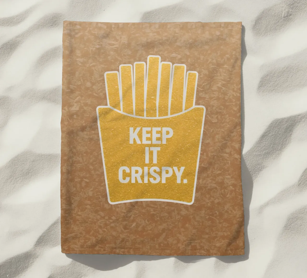Patatine fritte dorate con "KEEP IT CRISPY telo mare da DesignDoodle