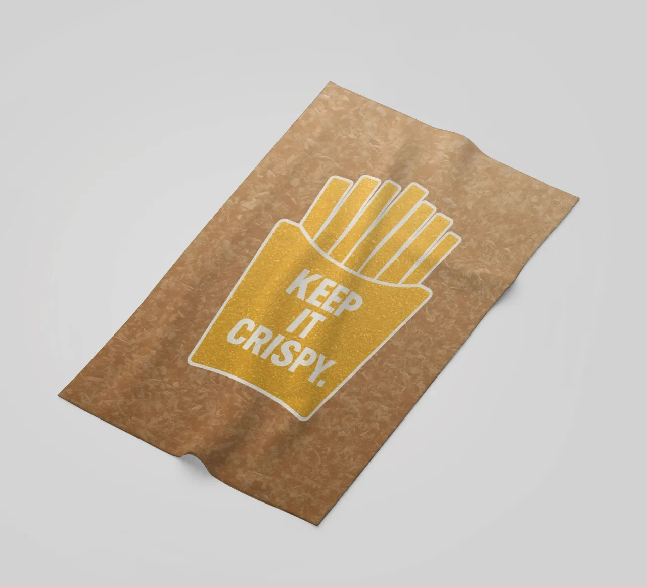 Patatine fritte dorate con "KEEP IT CRISPY telo mare da DesignDoodle