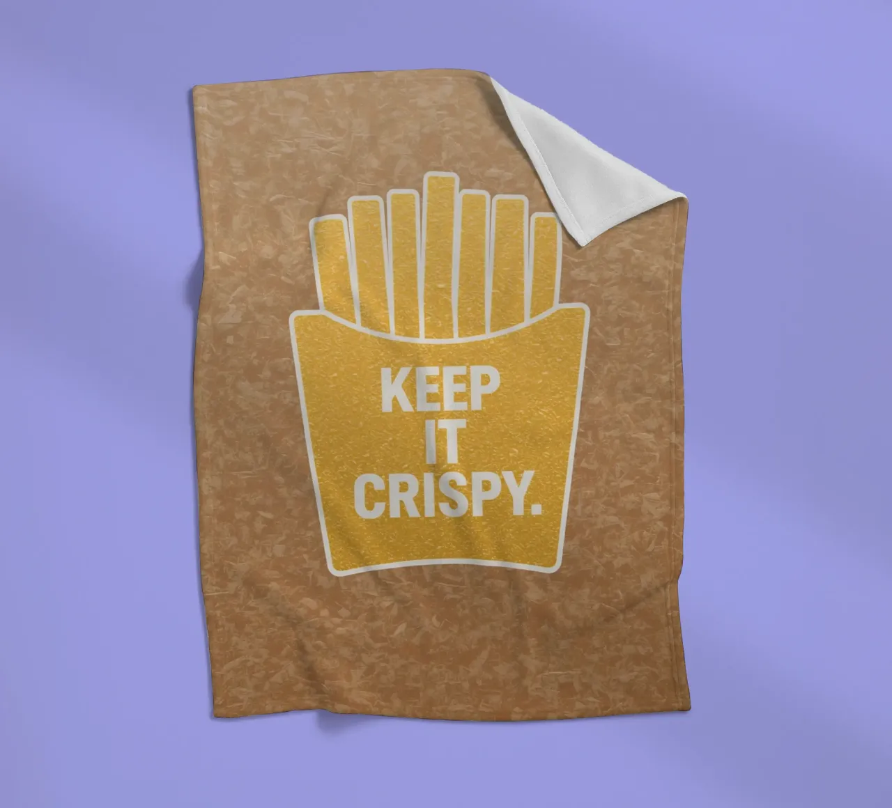 Patatine fritte dorate con "KEEP IT CRISPY coperta in pile da DesignDoodle