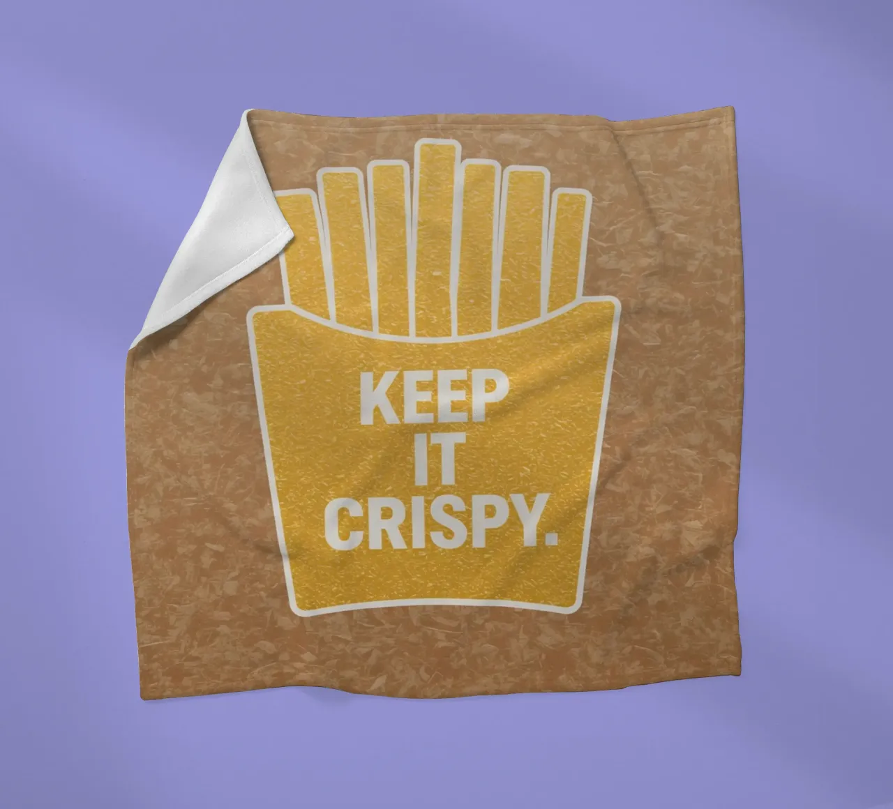 Patatine fritte dorate con "KEEP IT CRISPY coperta in pile da DesignDoodle