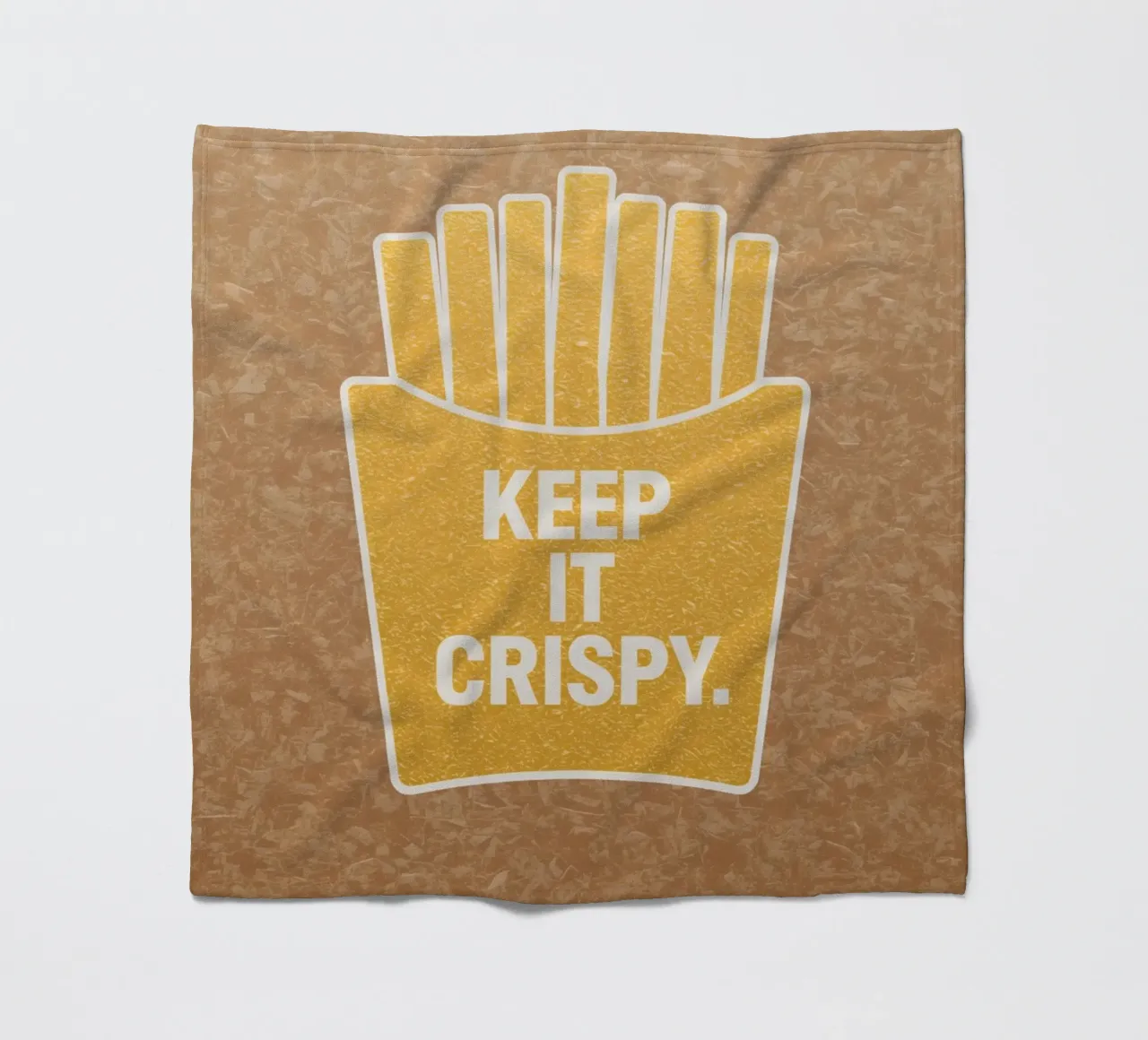 Patatine fritte dorate con "KEEP IT CRISPY coperta in pile da DesignDoodle