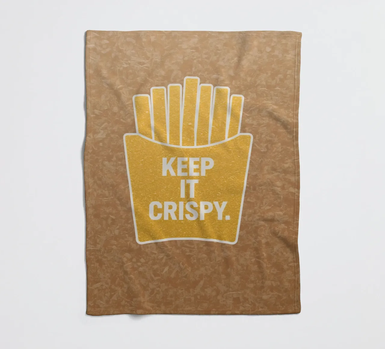 Patatine fritte dorate con "KEEP IT CRISPY coperta in pile da DesignDoodle